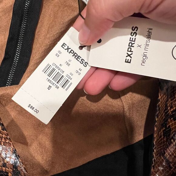 Express x Negin Mirsalehi Snakeskin Leather-like Midi Skirt 10 - Picture 7 of 14